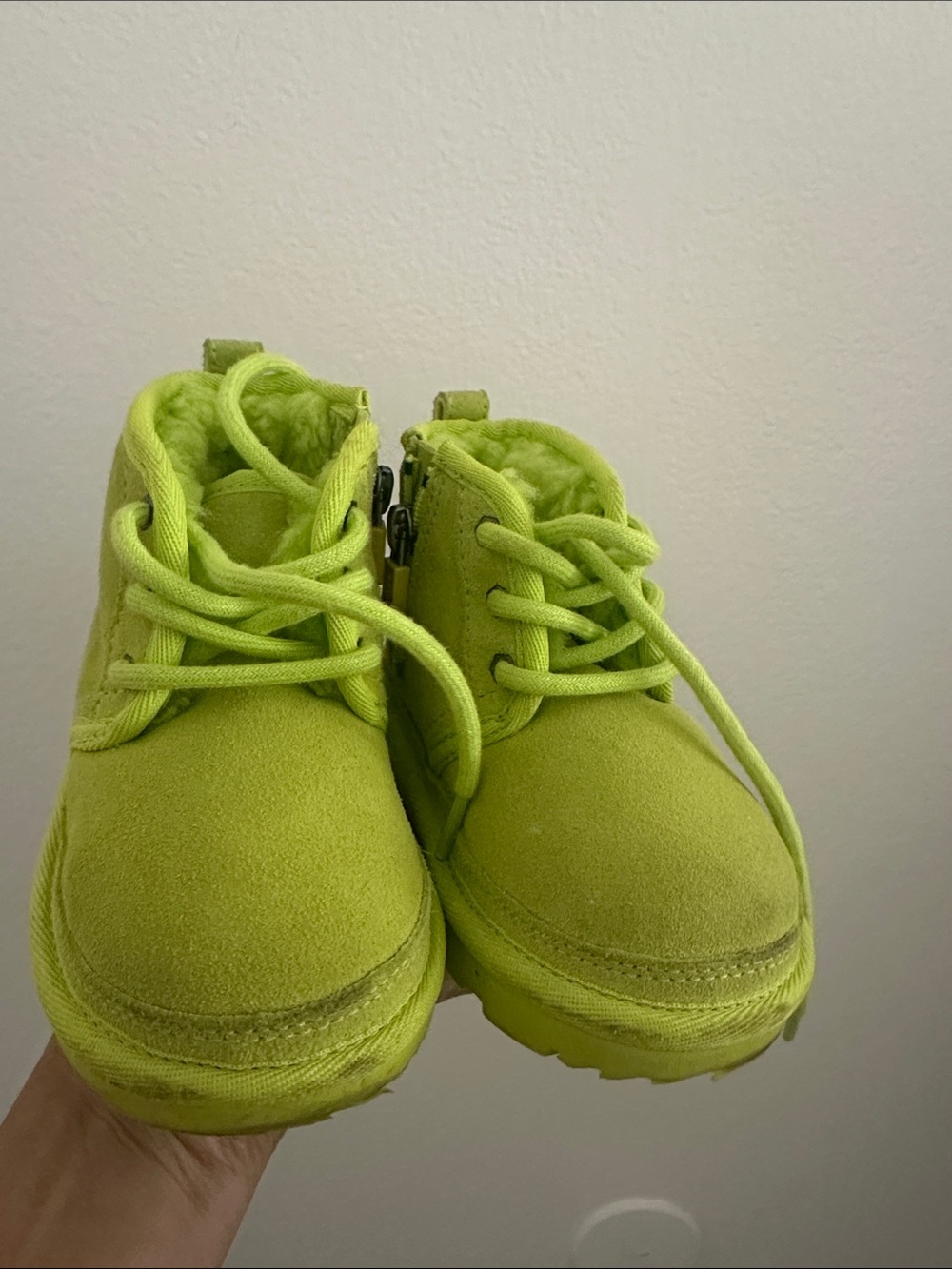 Ugg Kids Lime Green Lace-Up Winter Boots